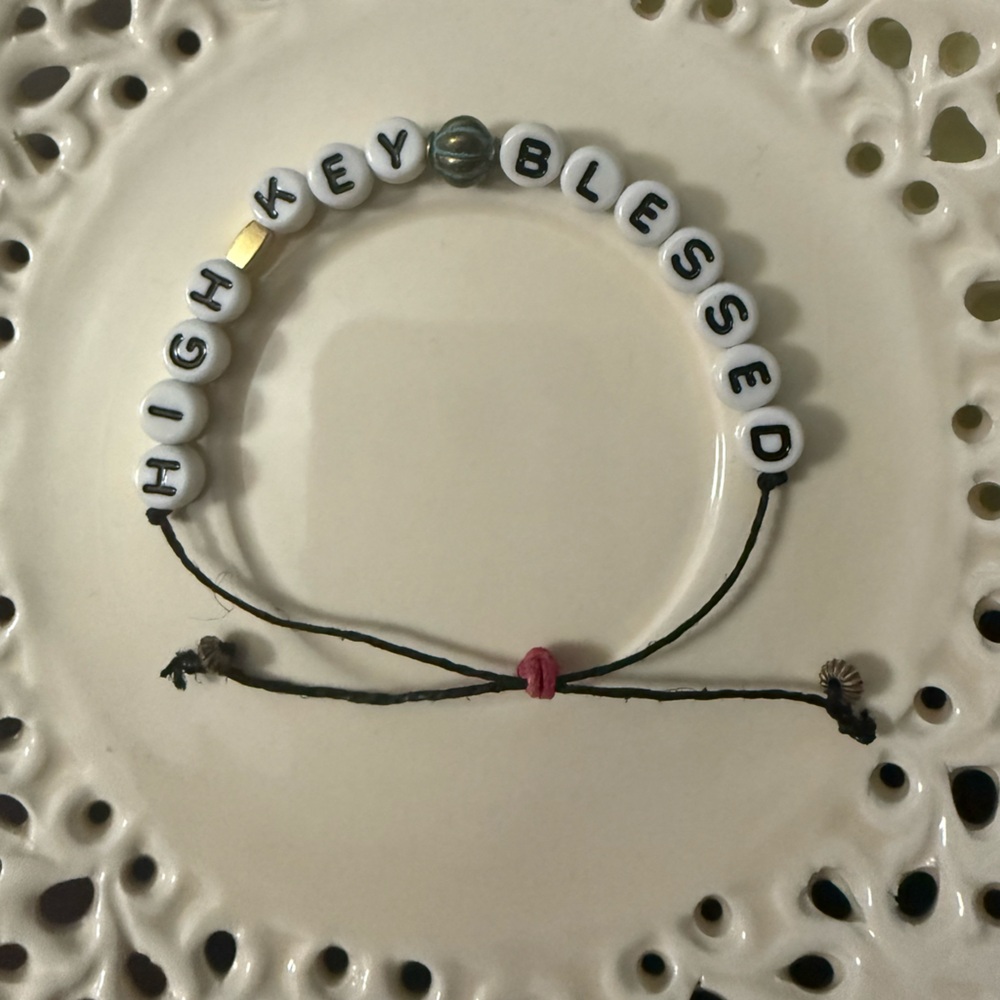 Handmade 'HIGHKEY BLESSED' Letter Bead Bracelet- Handmade by Me